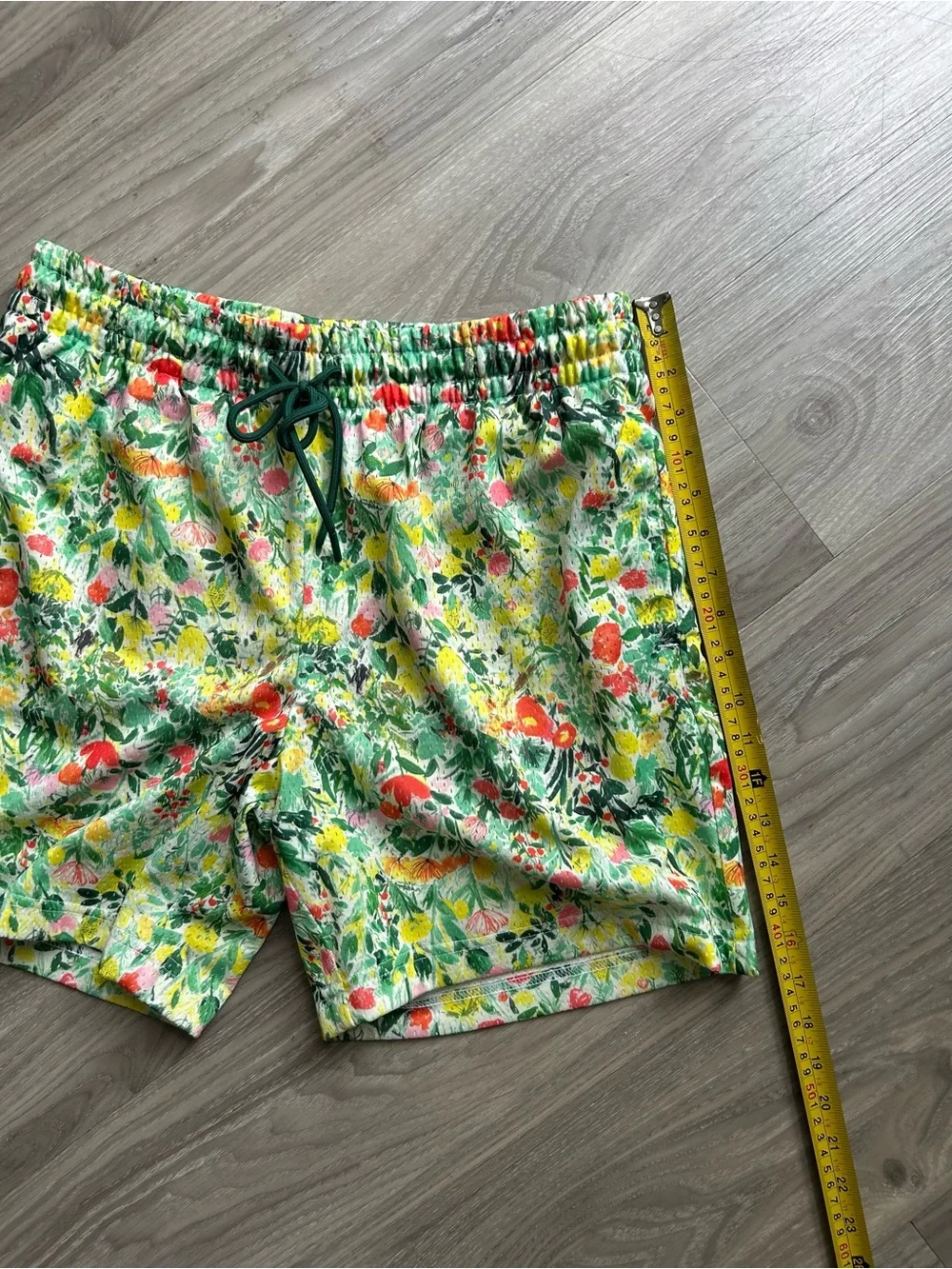 Green Multi FloralAthletic Mesh Lounge Trunks (Small)
